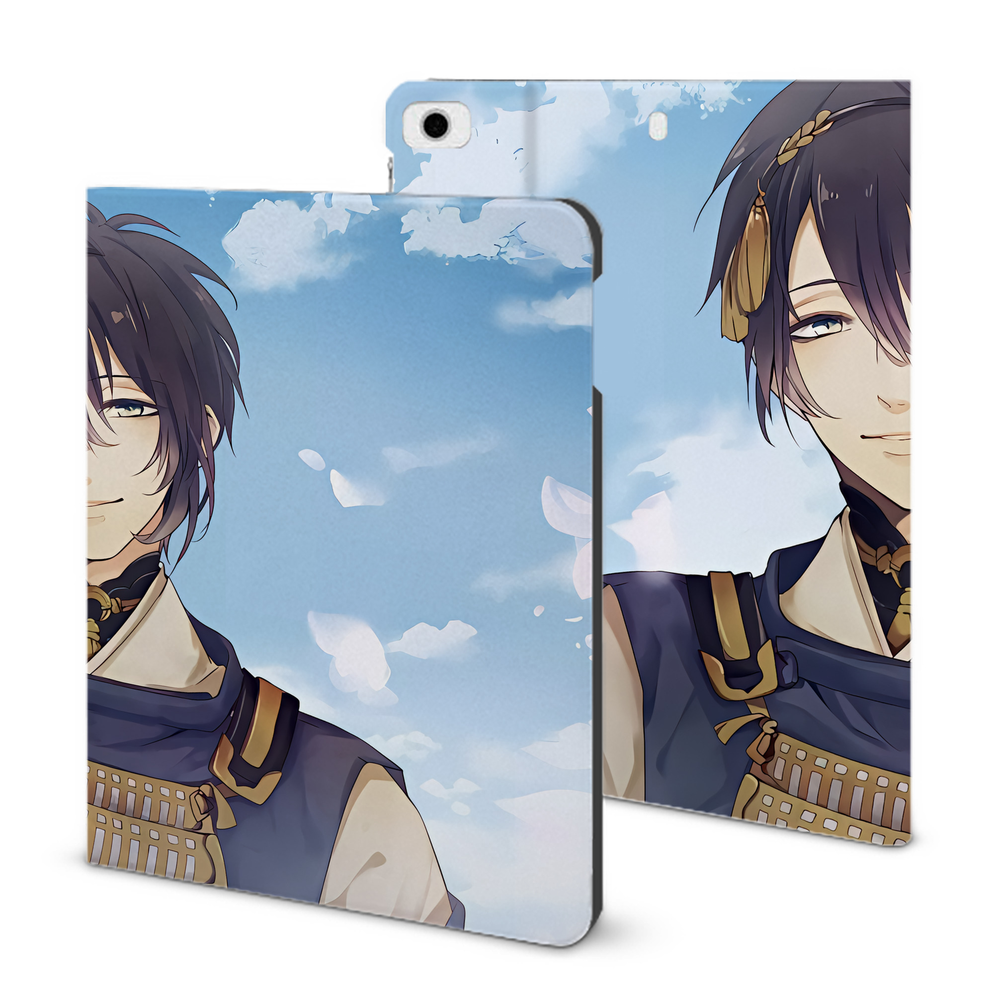 （画像用） 刀剣乱舞 Touken Ranbu IPad ケース ブック型 PUレザー TPU 耐衝撃 軽量 薄型 ペン収納なし 全面保護 IPad 各モデル対応